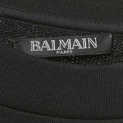 Pre Owned Balmain Black Cotton Knit Coin Embellished Sweatshirt M