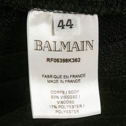 Pre Owned Balmain Black Sequin Embellished Knit Midi Dress L