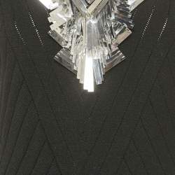 Pre Owned Balmain Black Sequin Embellished Knit Midi Dress L