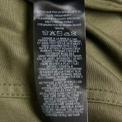 Pre Owned Balmain Green Shearling Collar Gabardine Crop Jacket S