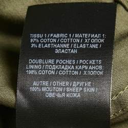 Pre Owned Balmain Green Shearling Collar Gabardine Crop Jacket S