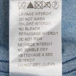 Pre Owned Balmain Blue Denim Gold Button Detail Long Sleeve Shirt L