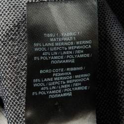 Pre Owned Balmain Monochrome Houndstooth Belted Cardigan M