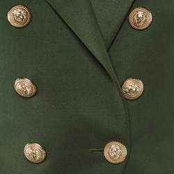 Pre Owned Balmain Dark Green Wool Double Breasted Blazer M