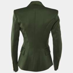 Pre Owned Balmain Dark Green Wool Double Breasted Blazer M