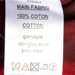Pre Owned Balmain Red & Burgundy Cotton Pin Detail Sleeveless T-Shirt S