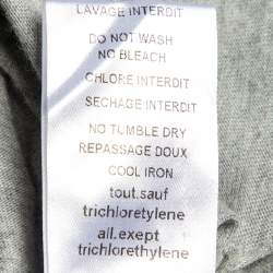 Pre Owned Balmain Grey Printed Cotton Knit Pin Detail T-Shirt M