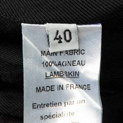 Pre Owned Balmain Black Leather Single Breasted Jacket M