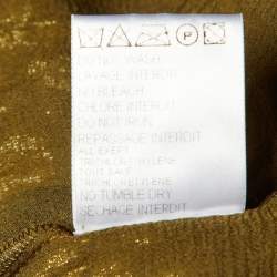 Pre Owned Balmain Olive Green Textured Lurex Chiffon Harem Pants M