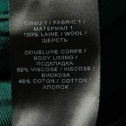 Pre Owned Balmain Green Wool Double Breasted Blazer M