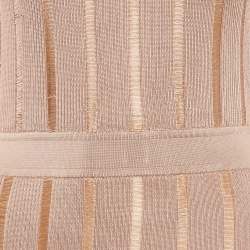Pre Owned Balmain Dark Beige Stretch Knit Sleeveless Bodycon Mini Dress S