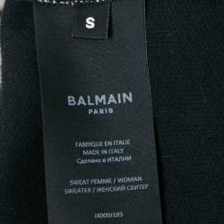 Pre Owned Balmain Monochrome Monogram Jersey Jacket and Shorts Set S/M