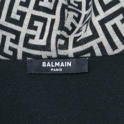 Pre Owned Balmain Monochrome Monogram Jersey Jacket and Shorts Set S/M