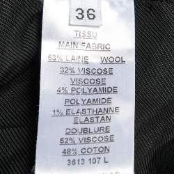 Pre Owned Balmain Black Wool Button Front Mid Length Coat S