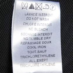 Pre Owned Balmain Black Wool Button Front Mid Length Coat S