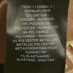 Pre Owned   Balmain Brown Monogram Jacquard Lurex Leggings S