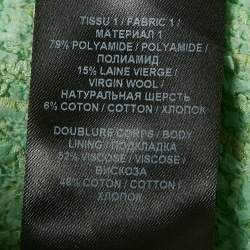 Pre Owned Balmain Green Tweed Crop Top & Mini Shorts Set S