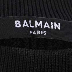 Pre Owned Balmain Black Rib Knit Tank Top S