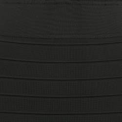 Pre Owned Balmain Black Knit Lace-Up Long Sleeve Mini Dress S