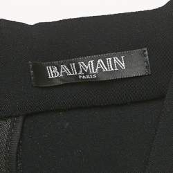 Pre Owned Balmain Black Double Breasted Jersey Tailored Jumpsuit S