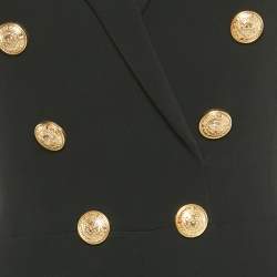 Pre Owned Balmain Black Double Breasted Jersey Tailored Jumpsuit S