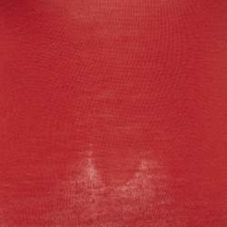 Pre Owned Balmain Red Wool Button Detail Long Sleeve Sweater S