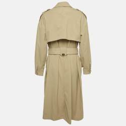 Pre Owned Balmain Beige Gabardine Belted Trench Coat S