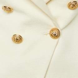 Pre Owned Balmain ivory Panama Double Breasted Tailored Jacket M