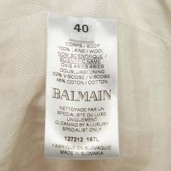 Pre Owned Balmain Light Pink Wool Double Breasted Blazer M