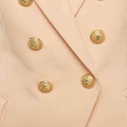 Pre Owned Balmain Light Pink Wool Double Breasted Blazer M