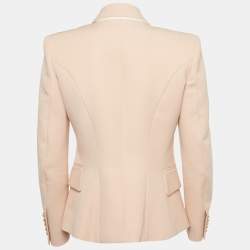 Pre Owned Balmain Light Pink Wool Double Breasted Blazer M
