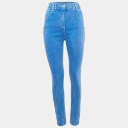 Pre Owned Balmain Blue Faded Denim Skinny Jeans M Waist 27"