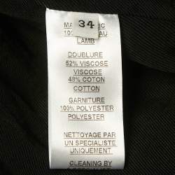 Pre Owned جاكيت بلميان سترة راكب الدراجة النارية بسحاب جلد بيج صغير