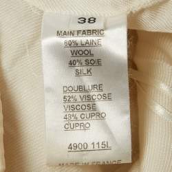 Pre Owned Balmain Cream Satin Mini Skirt M