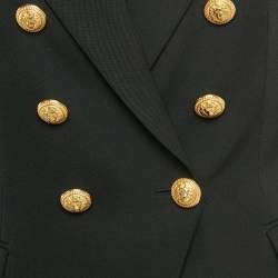 Pre Owned Balmain Black Wool Double Breasted Blazer L