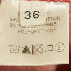 Pre Owned Balmain Red Washed Out Denim Skinny Biker Jeans S Waist 29"