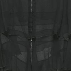 مملوكة مسبقًا Balmain Black Silk Tiered Off-Shoulder Top S