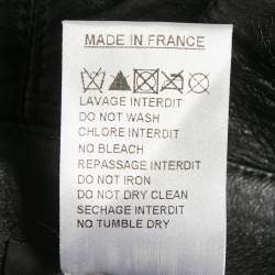 مملوكة مسبقًا Balmain Black Leather Crop Top M