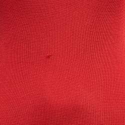 Pre Owned Balmain Red Knit Chain Detail Maxi Dress M