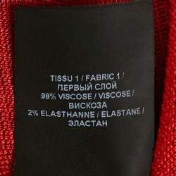 Pre Owned Balmain Red Knit Chain Detail Maxi Dress M