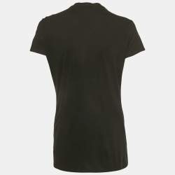 Pre Owned Balmain Black Pearl and Crystal Detail Jersey Crewneck T-Shirt M