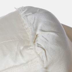 Pre Owned Balmain Beige Satin Bow Detail Raw Edge Blouse M