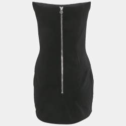 مملوكة مسبقًا Balmain Black Velvet Strapless Mini Dress M