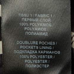 مملوكة مسبقًا Balmain Black Monogram Print Nylon Double Breasted Coat S