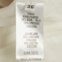 مملوكة مسبقًا فستان بالمان ميني تفاصيل أزرار قماش أبيض مقاس صغير (سمول)