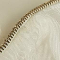 مملوكة مسبقًا فستان بالمان ميني تفاصي�ل أزرار قماش أبيض مقاس صغير (سمول)