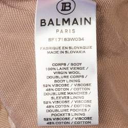 مملوكة مسبقًا Balmain Beige Wool Double Breasted Blazer M