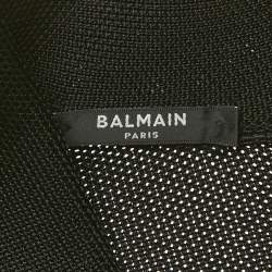 Pre Owned Balmain Black Mesh Knit Button Detail Mini Dress M