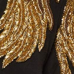 مملوكة مسبقًا Balmain Black Embellished Detail Jersey One Shoulder Maxi Dress M