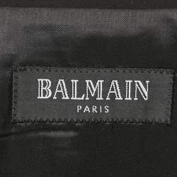 Pre Owned Balmain Black Button Detail Open Front Blazer XXL